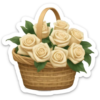 beige basket and not white roses sticker