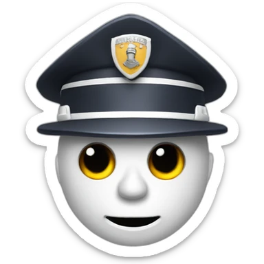 white policeman with hat with undead head logo sticker