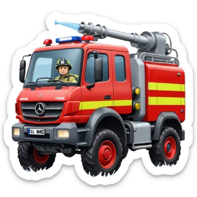 machine water cannon Mercedes-Benz Unimog in UK sticker