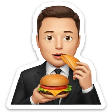 Elon mosk eats the burger  sticker