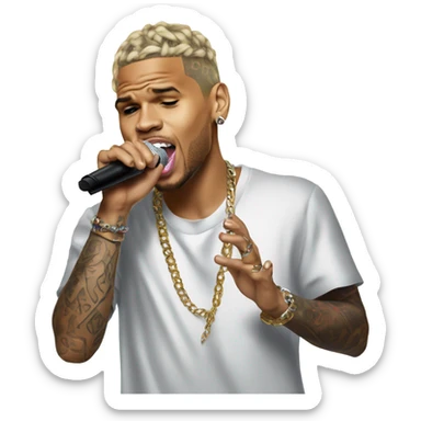 Hyper Realistic Chris brown singing residuals  sticker