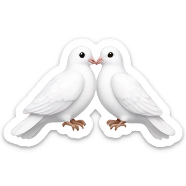 Two White doves with light pink bows around their necks sticker