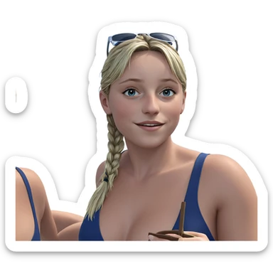 girl in swimsuit under blue sky sticker