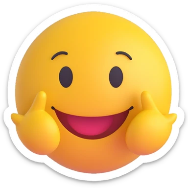 3D smiley emoji, round shape, grandparents together hugging, yellow color, smiling face sticker