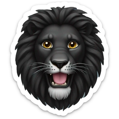 Black lion sticker