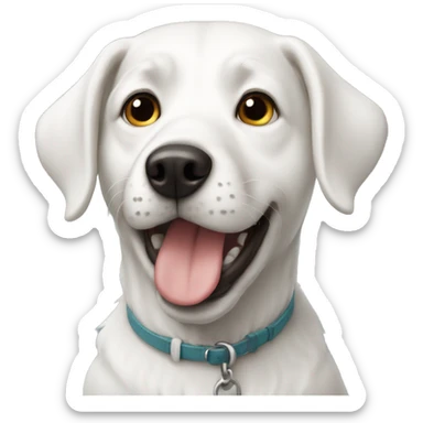 White dog sticker