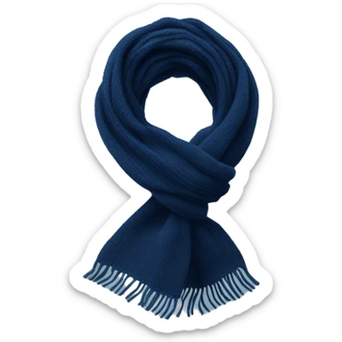 Realistic navy blue winter scarf isolated. sticker