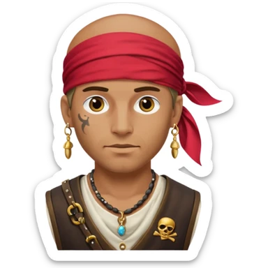 Belted pirate man with earring
 sticker