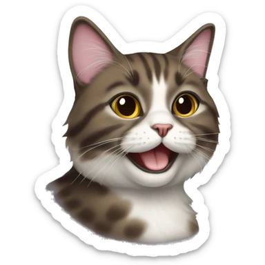 persa cat smilling happy face sticker