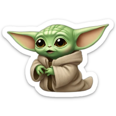 baby yoda let me love you duck sticker