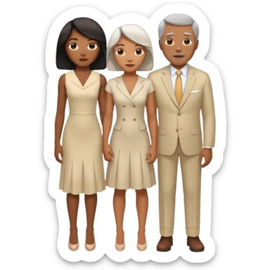 mixte couple black girl , white dark haired older  man sticker