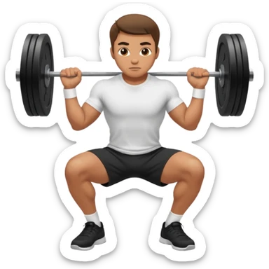 man doing a squat without weights sticker