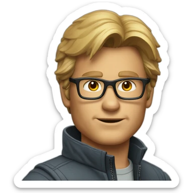 MacGyver à lunettes et Walter O'Brien sticker