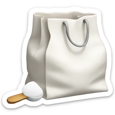 White bag with a little spoon  sticker