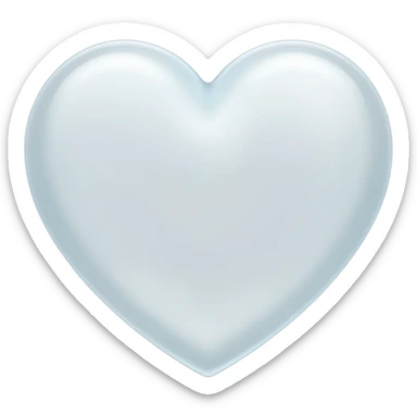 white heart with a frosted glass look sticker