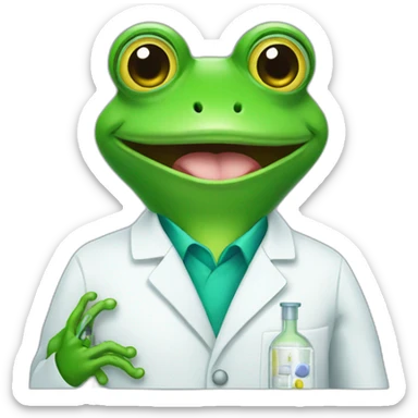 a pharmacist frog sticker