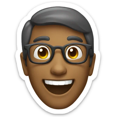 un chauve à lunette heureux sticker