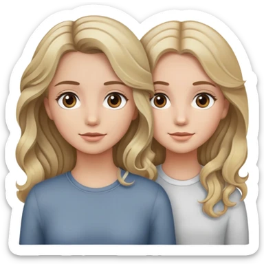 do a girl with grey eyes (blue?) and wavy blond hair and her best friend with hazel eyes and brown straight / wavy hair sticker