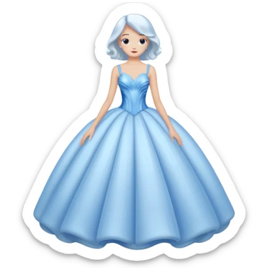 The bubble dress is typically a voluminous ball gown, designed to make Glinda look like she’s literally floating in a bubble. It features:  Pale blue or shimmering white-blue hues  sticker