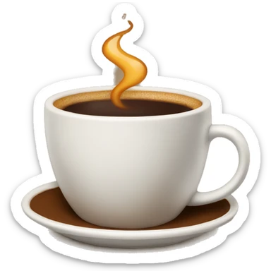 Brown cup hot coffee sticker