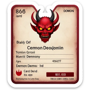 demon id card sticker