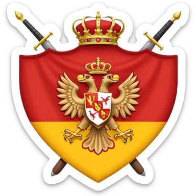 Bandera de españa actual con un águila marrón en el escudo sticker