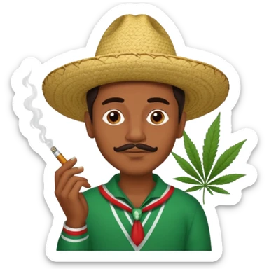 Mexican guy smoking weed sticker