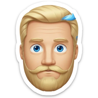 MID AGE MAN WITH LONG BLOND HAIR, MOUSTACH AND BEARD sticker