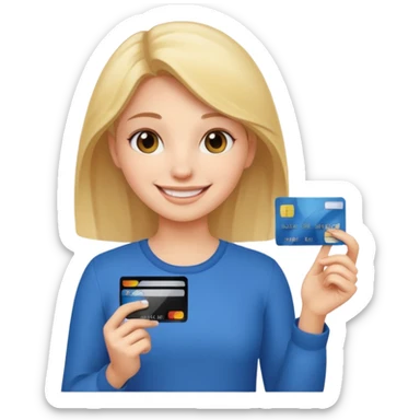 girl with credit card sticker