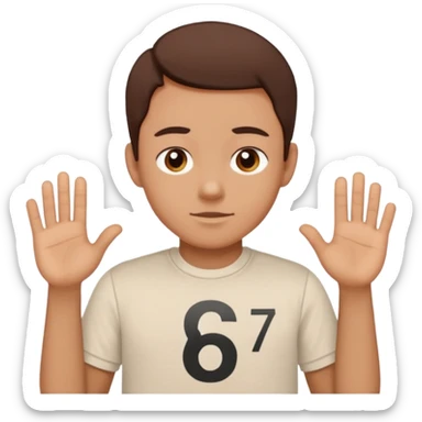 emoji de el famoso meme "six seven(6,7)" sticker