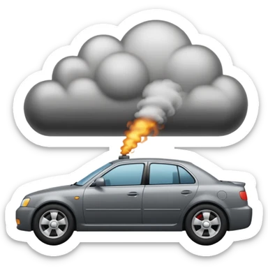 smoke coming out of a car silencer  sticker