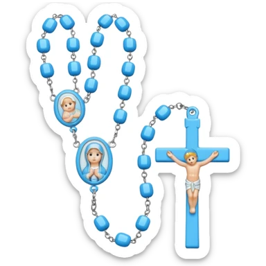 an all baby blue rosary emoji sticker
