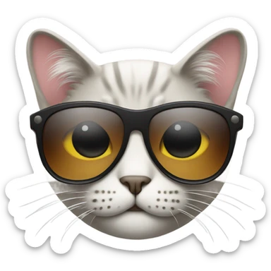Cat with sunglasses sticker