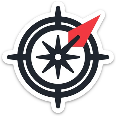 compass navigation tool with directional needle sticker
