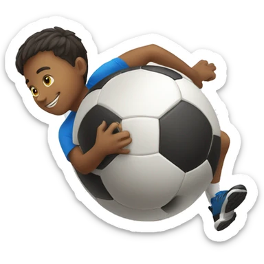 boy balancing a soccer ball sticker