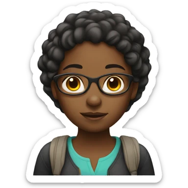 Black girl doing math  sticker