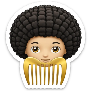 afro hair comb sticker
