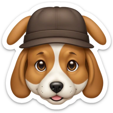 Dog wearing hat sticker