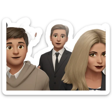 formal gathering of boys sticker