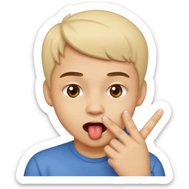 Emoji mordiéndose el dedo coqueto sticker