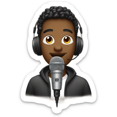 Podcaster with mic sticker