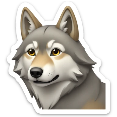 Cute northeastern Wolf  sticker