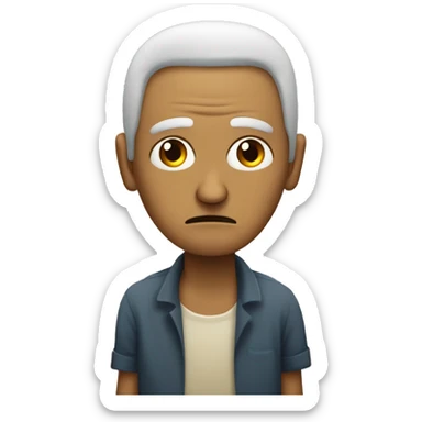 hombre de la cultura nazca con expresión de tristeza  sticker