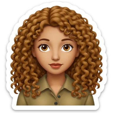 long hair light brown curly olive skin sticker