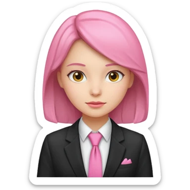 woman with pink tie and blazer sticker