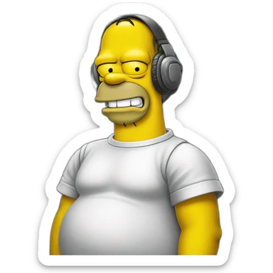 Homer Simpson with AC/DC shirt sticker