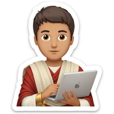 A man from ancient Greece learning greek online sticker
