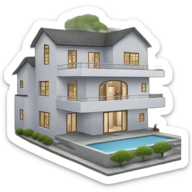 modern house sticker