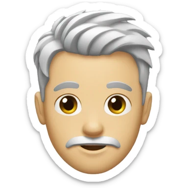 barber white boy with buzzed hair and beard sticker