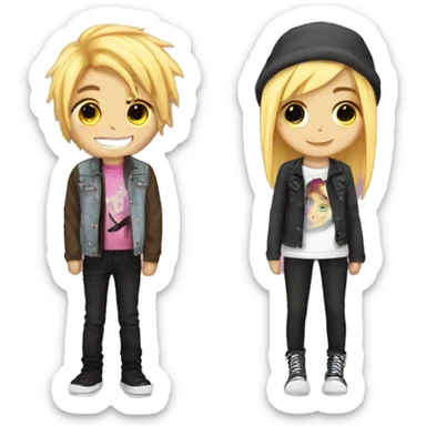 Two best friends one emo one girly sticker